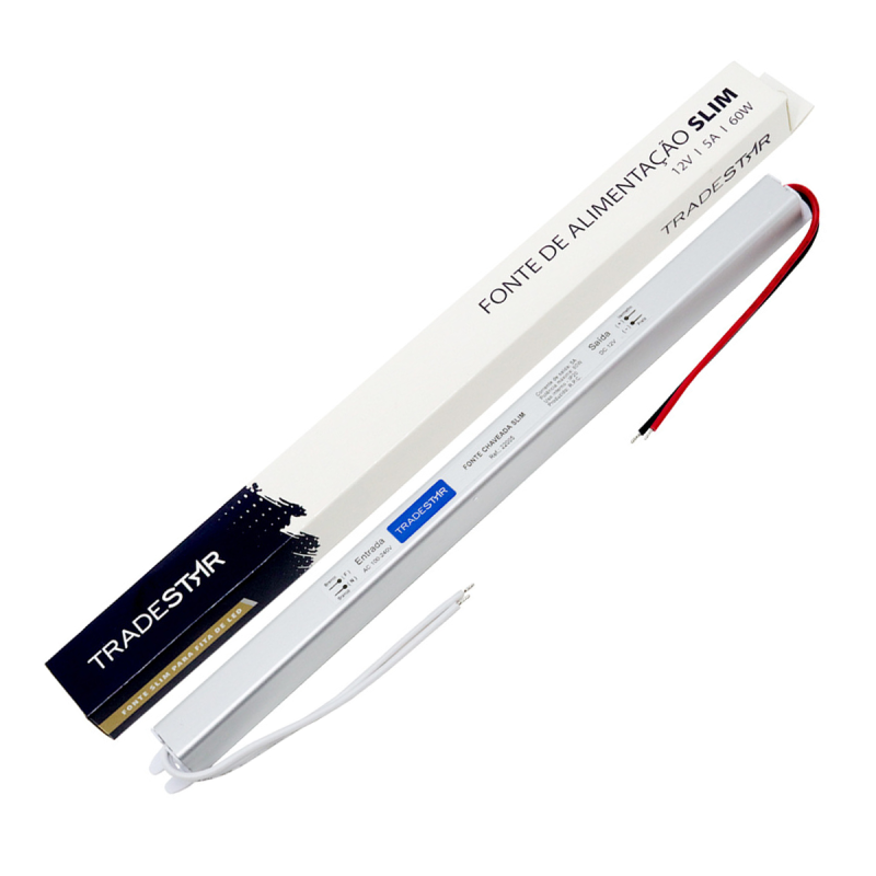Fonte De Alimentação Slim Para Led 12V 5A 60W – Tradestar