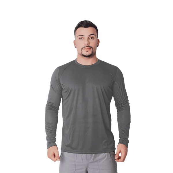Camiseta Cinza Proteção UV Manga Longa - Maicol