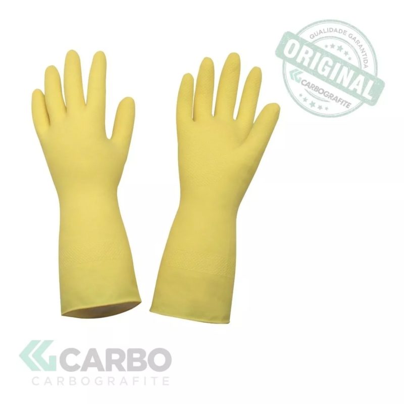 Luva Látex Multiuso Amarela CA 13974  Kit  24 pares – Carbografite