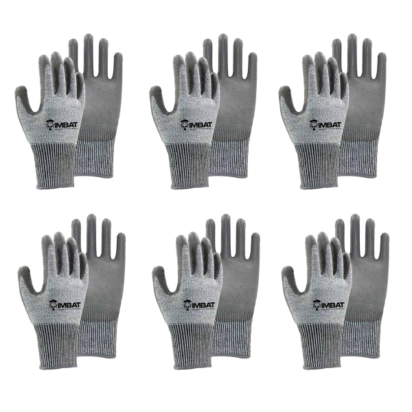 Luva de Poliéster Anticorte CA 44520 Kit 6 Pares - Imbat