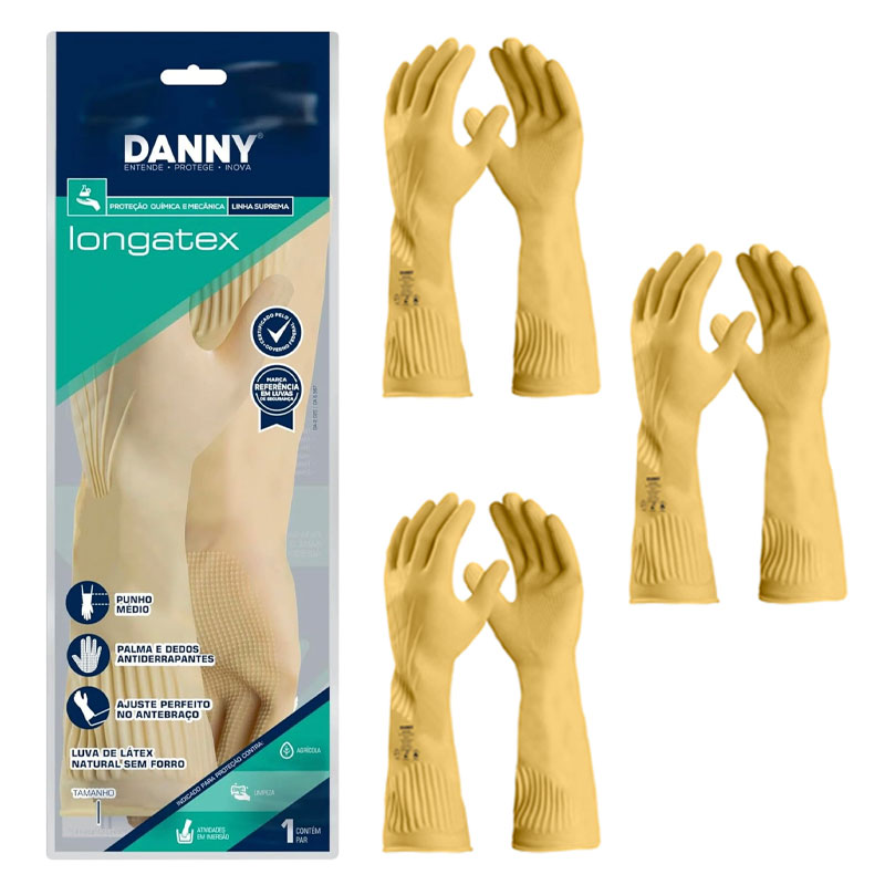 Luva de Segurança Longatex CA 9567 Kit 3 Pares – Danny