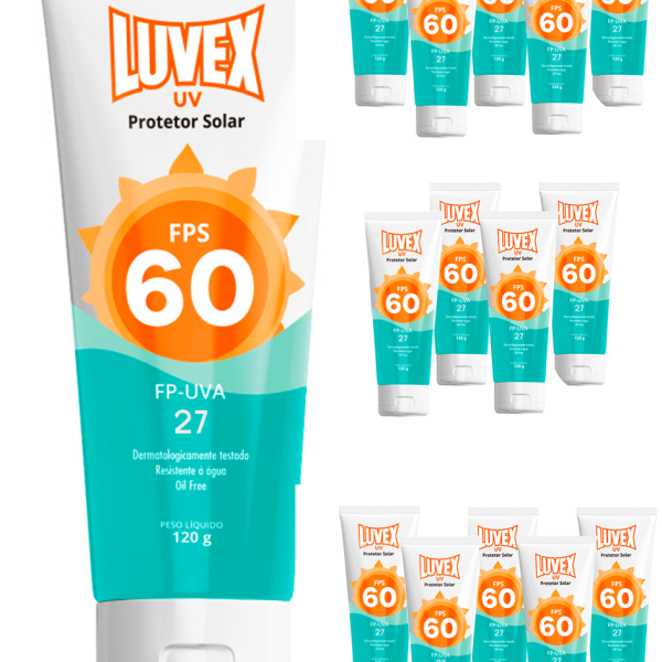 Protetor Solar Fator 60 Uva Uvb 120g Kit 15 Unid - Luvex