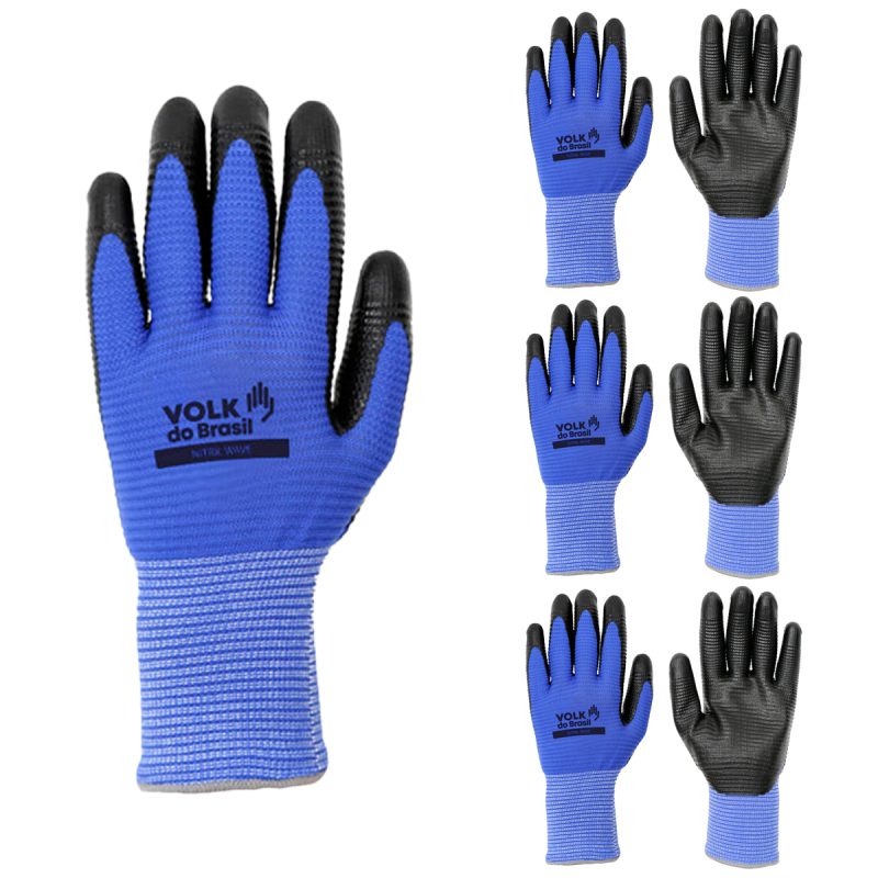 Luva Nitril Wave Smart Azul CA 46803 Kit 3 Pares – Volk