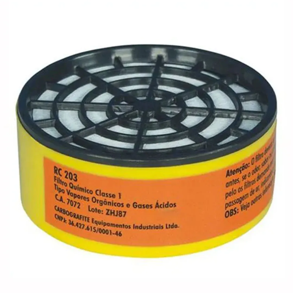 Filtro RC 203 P/ Respirador CG 306 CA 7072 - Carbografite