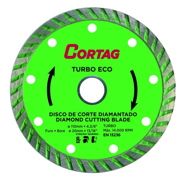 Disco De Corte Diamantado Turbo Eco 110mm - Cortag