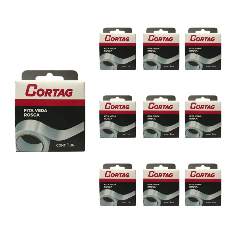 Fita Veda Rosca 18mm x 50m Kit 10 Unidades – Cortag