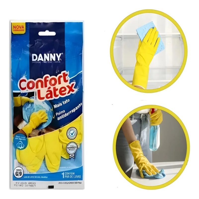 Luva Confort Látex Amarela CA 15532 Kit 36 Pares – Danny