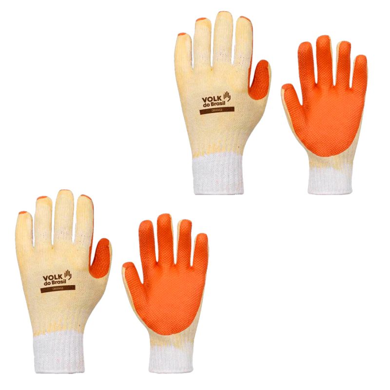 Luva de Segurança Orange CA 21367 Kit 2 Pares  – Volk