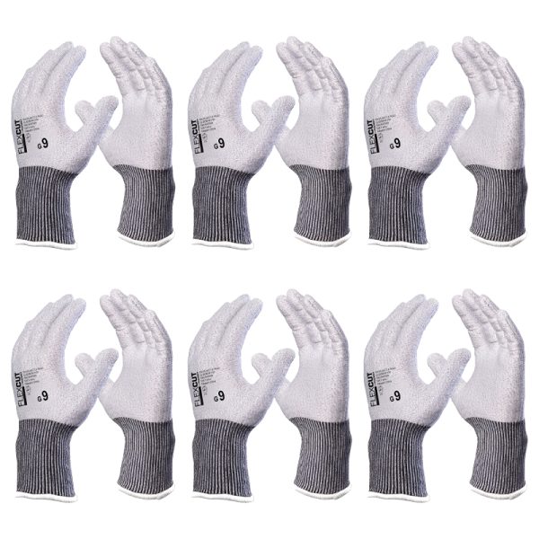 Luva de Segurança Flexcut Sem Banho CA 49201 Kit 6 Pares - Danny