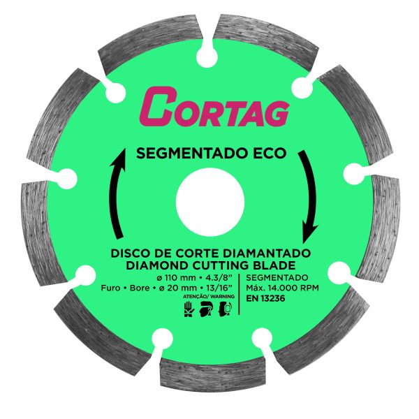 Disco De Corte Diamantado Segmentado Eco 110mm - Cortag