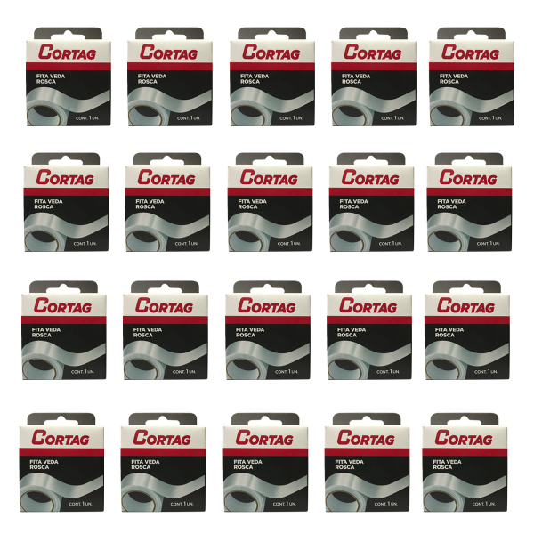 Fita Veda Rosca 18mm x 25m Kit 20 Unidades - Cortag