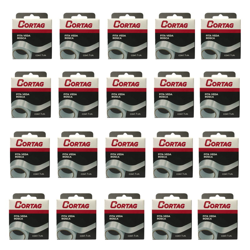 Fita Veda Rosca 18mm x 25m Kit 20 Unidades – Cortag