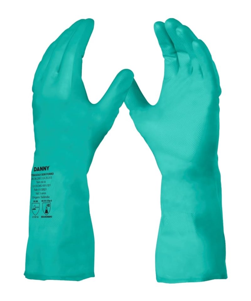 Luva Nitrasolv Verde Com Forro CA 25313 Kit 24 Pares – Danny