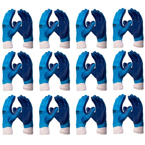 Luva de Segurança Gladiador Azul CA 8082 Kit 12 Pares - Danny
