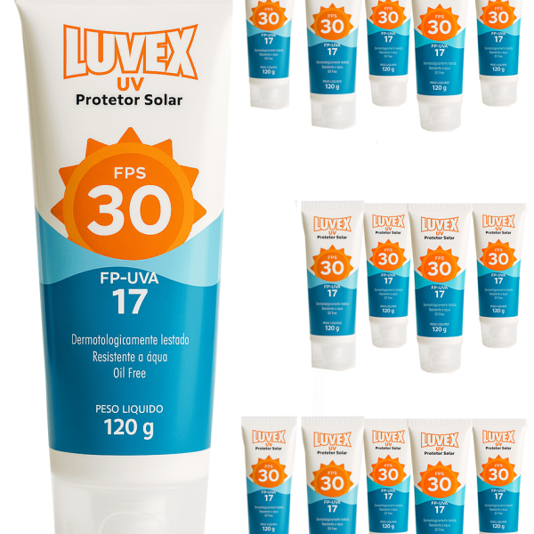 Protetor Solar Fator 30 Uva Uvb 120g Kit 15 Unid - Luvex