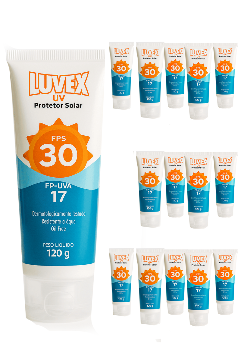 Protetor Solar Fator 30 Uva Uvb 120g Kit 15 Unid – Luvex