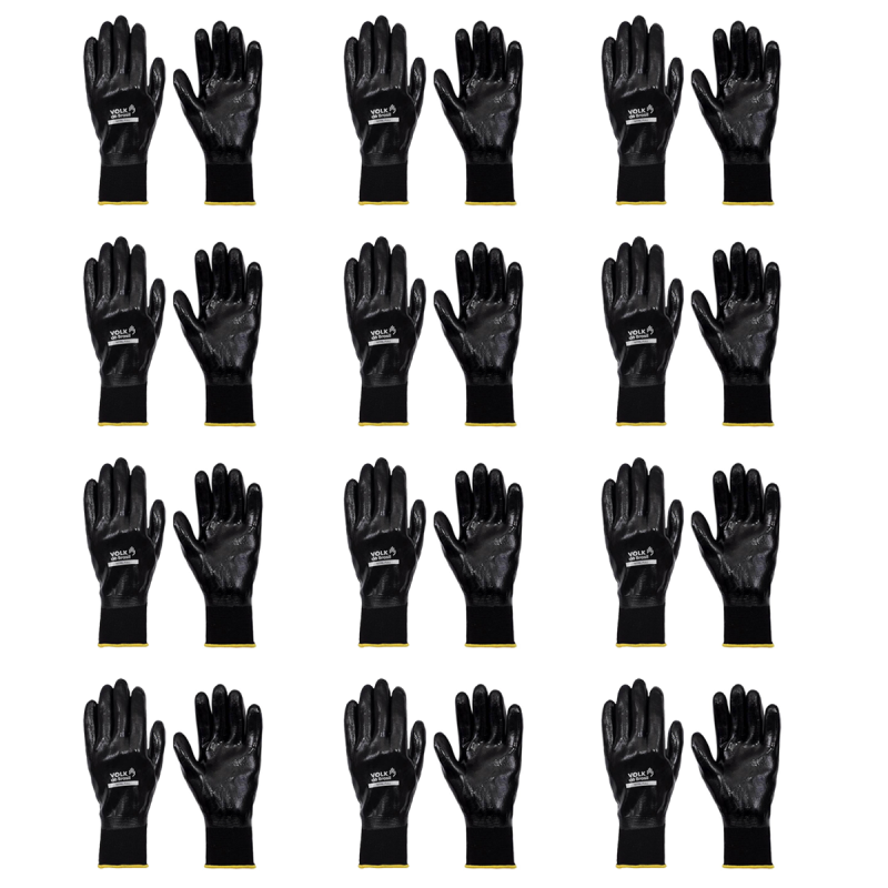 Luva de Segurança Nitril Full CA 25280 Kit 12 Pares – Volk