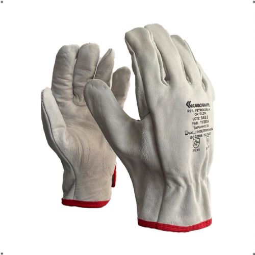 Luva Petroleira Vaqueta Branca CA 51274 Kit 24 Pares - Carbografite