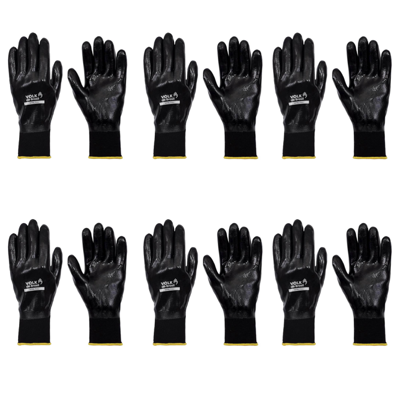 Luva de Segurança Nitril Full CA 25280 Kit 6 Pares – Volk