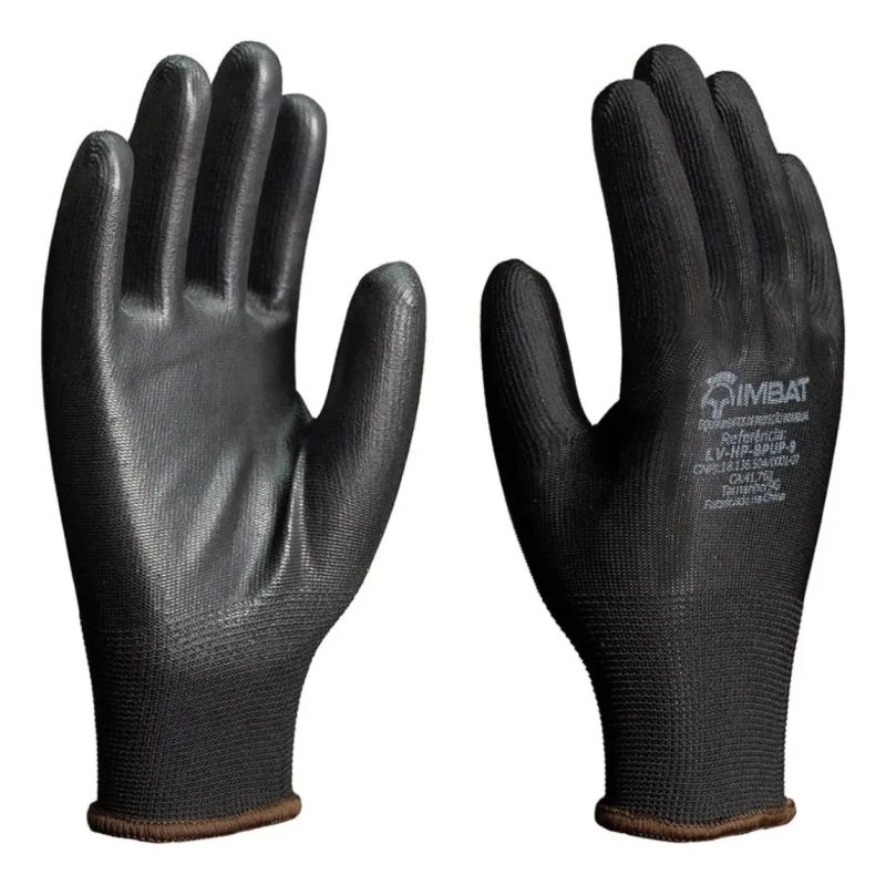 Luva de Poliéster Tátil  PU Preto CA 41761 – Imbat