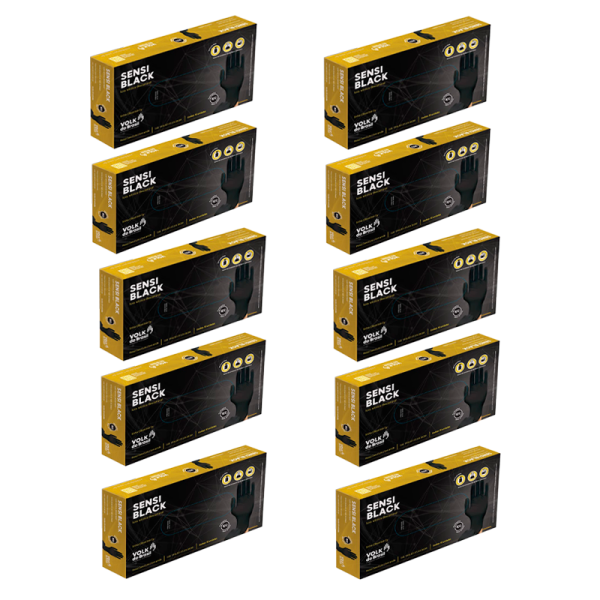 Luva Nitrílica descartável Sensi Black CA 38260 Kit 10 Caixas - Volk