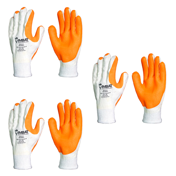 Luva Tricotada Laranja Vulcani zada CA 41758 Kit 3 Pares - Imbat