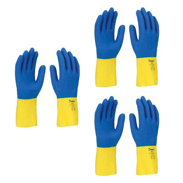 Luva de Látex Neoprotex Bicolor CA 41918 Kit 3 Pares - Imbat