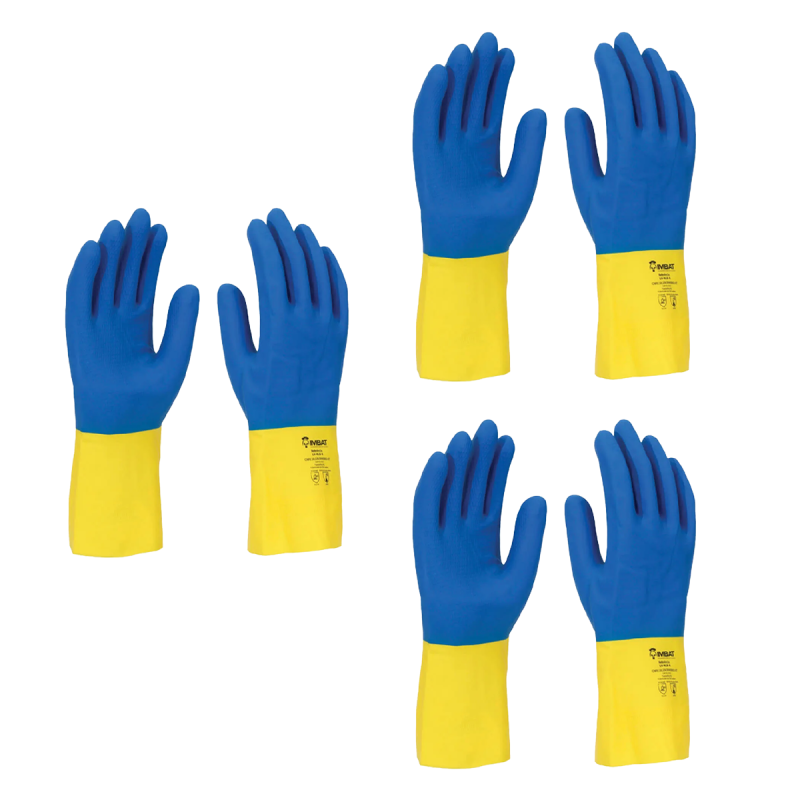 Luva de Látex Neoprotex Bicolor CA 41918 Kit 3 Pares – Imbat