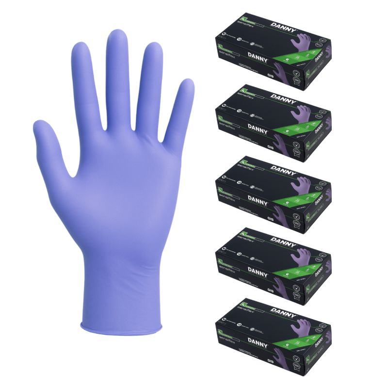 Luva Nitrílica Sensiflex Flex Roxa 100 Unid CA 42979 Kit 5 Caixas – Danny