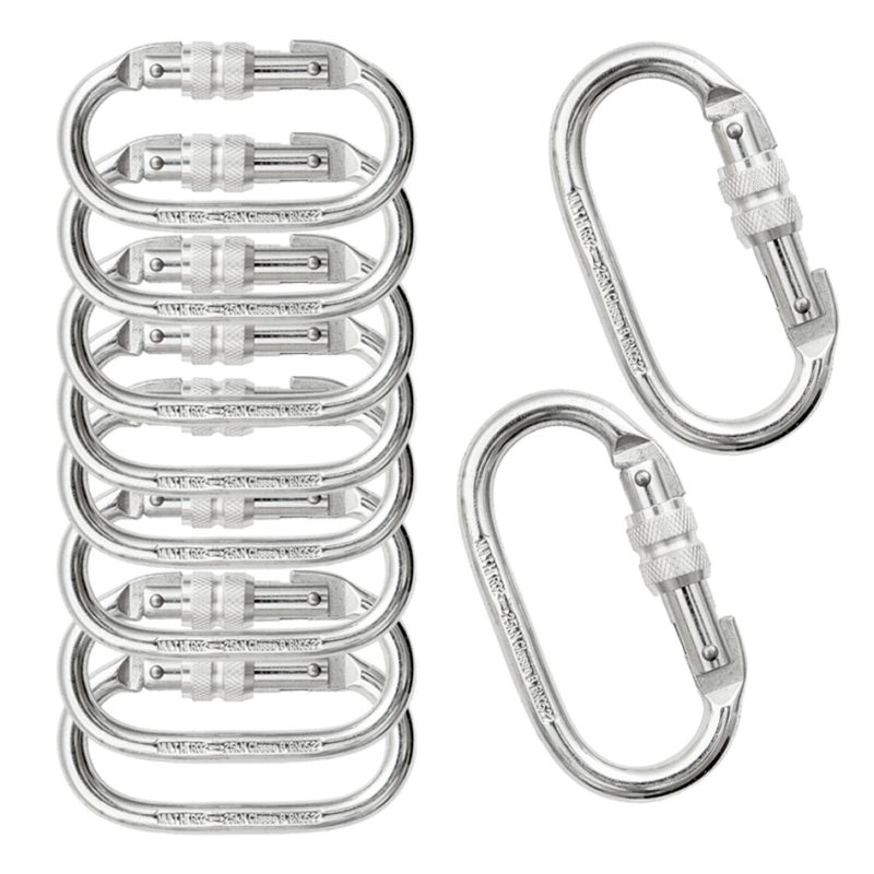 Mosquetão Oval Rosca em Aço Kit Com 20 – Mg Cinto