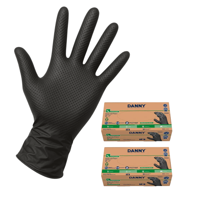Luva Nitrílica Sensiflex Grip  50un CA 50743 Kit 2 Caixas- Danny