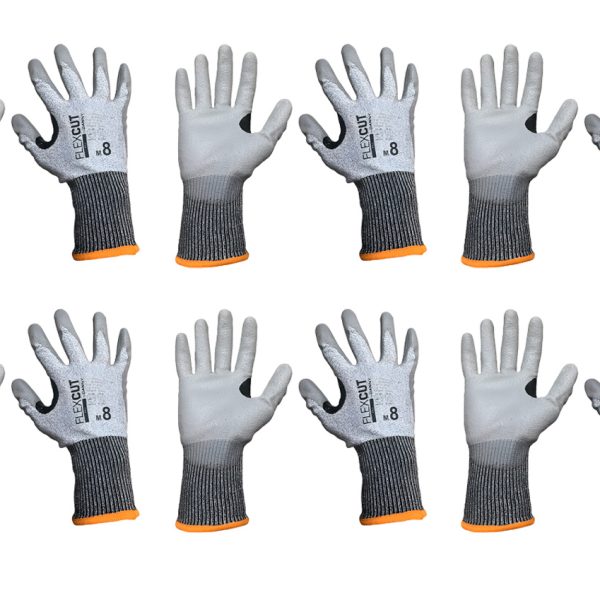Luva de Segurança Flexcut  Banho PU Anticorte CA 33997 Kit 6 Pares - Danny