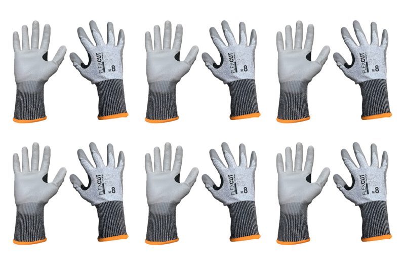 Luva de Segurança Flexcut  Banho PU Anticorte CA 33997 Kit 6 Pares – Danny