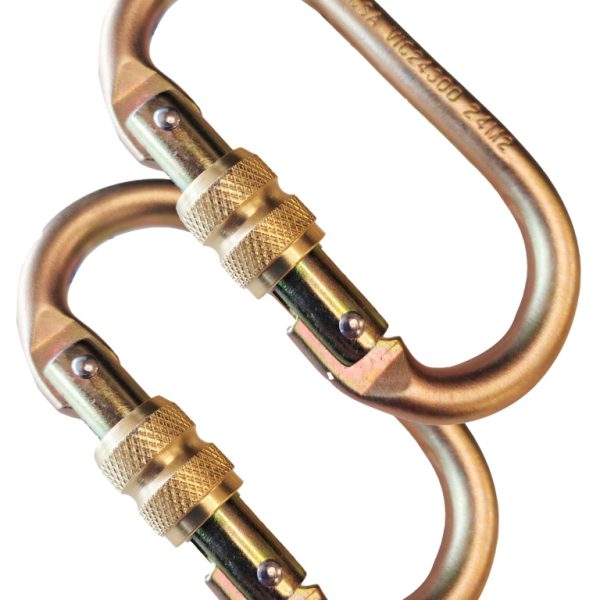 Mosquetão De Segurança Oval Dourado Kit Com 2 Unidades - Vicsa