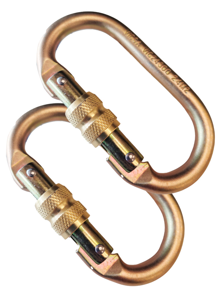 Mosquetão De Segurança Oval Dourado Kit Com 2 Unidades – Vicsa