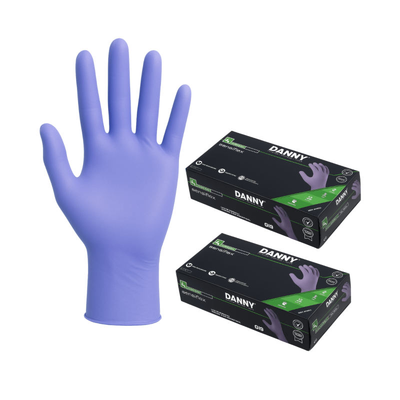 Luva Nitrílica Sensiflex Flex Roxa  100un CA 45458 Kit 2 Caixas – Danny