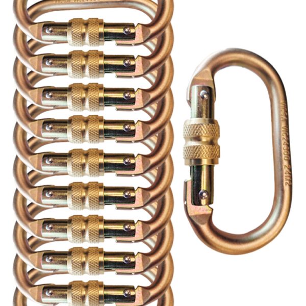 Mosquetão De Segurança Oval Dourado Kit Com 20 Unidades - Visca