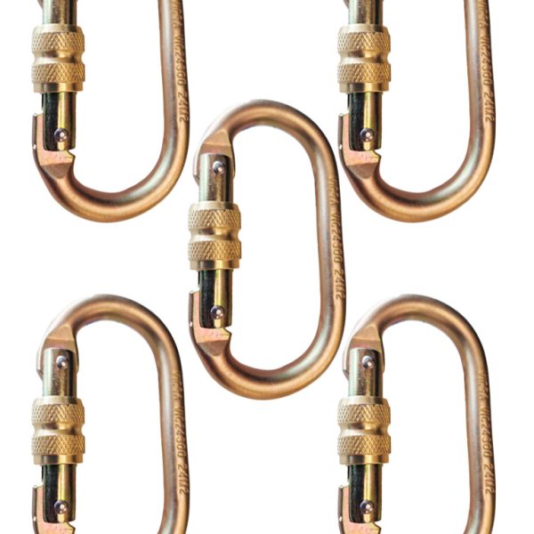 Mosquetão De Segurança Oval Dourado Kit Com 5 Unidades - Vicsa