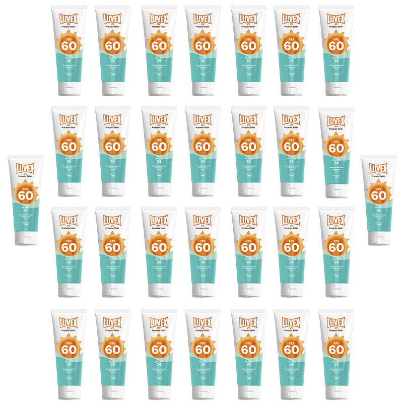 Protetor Solar Fator 60 Uva Uvb 120g Luvex Kit 30 Unid
