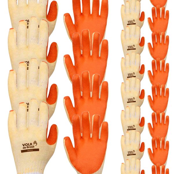 Luva de Segurança Orange CA 21367 Kit 12 Pares  - Volk