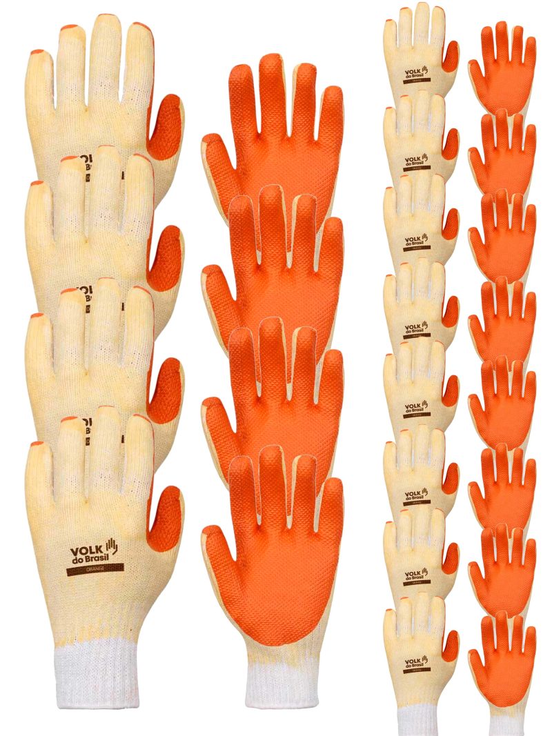 Luva de Segurança Orange CA 21367 Kit 12 Pares  – Volk