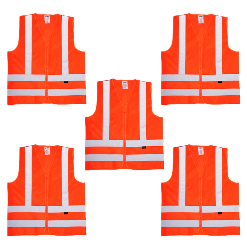 Colete Sinalização Refletivo Laranja S/Bolso – Vicsa- (Kit C/5un)