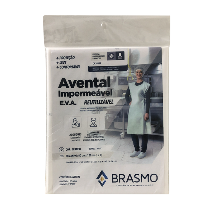 Avental E.V.A Reutilizável Branco CA 38354 – Brasmo