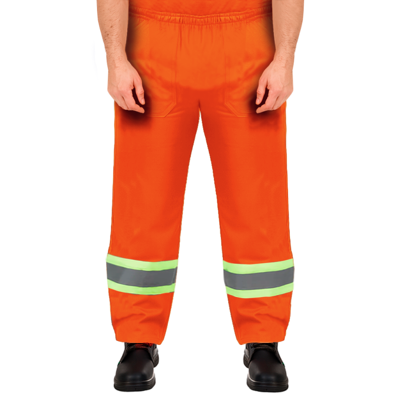 Calça Plus Size Laranja Faixa Refletiva – Uniforme