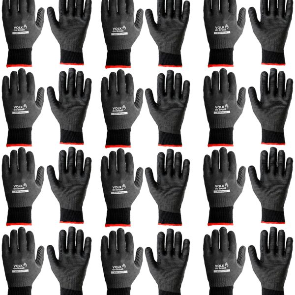 Luva de Segurança Black Tractor CA 37981 Kit 12 Pares - Volk