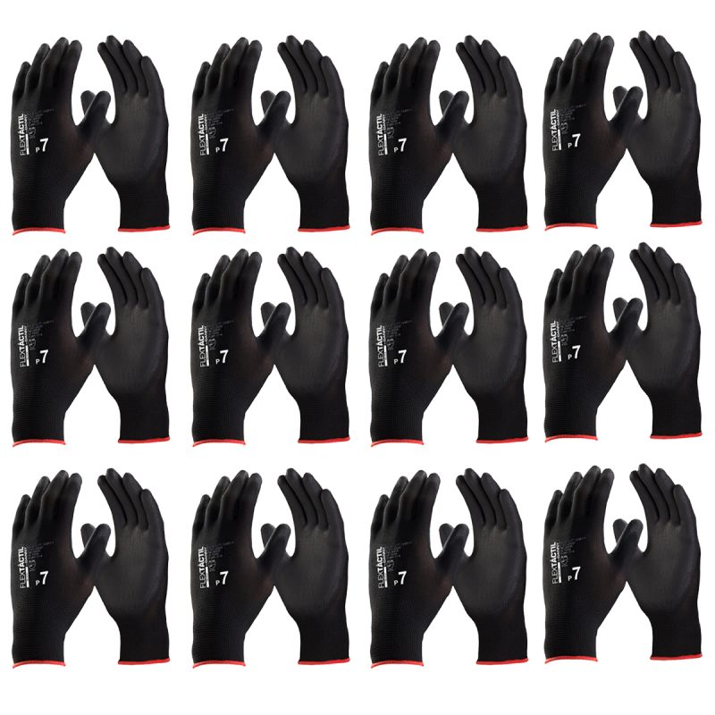 Luva Segurança Flextactil Black Kit 12 Pares – Danny