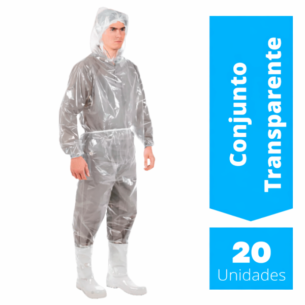 Kit 20 Conjuntos de Polietileno C/ Capuz Descartável  -  Prevemax
