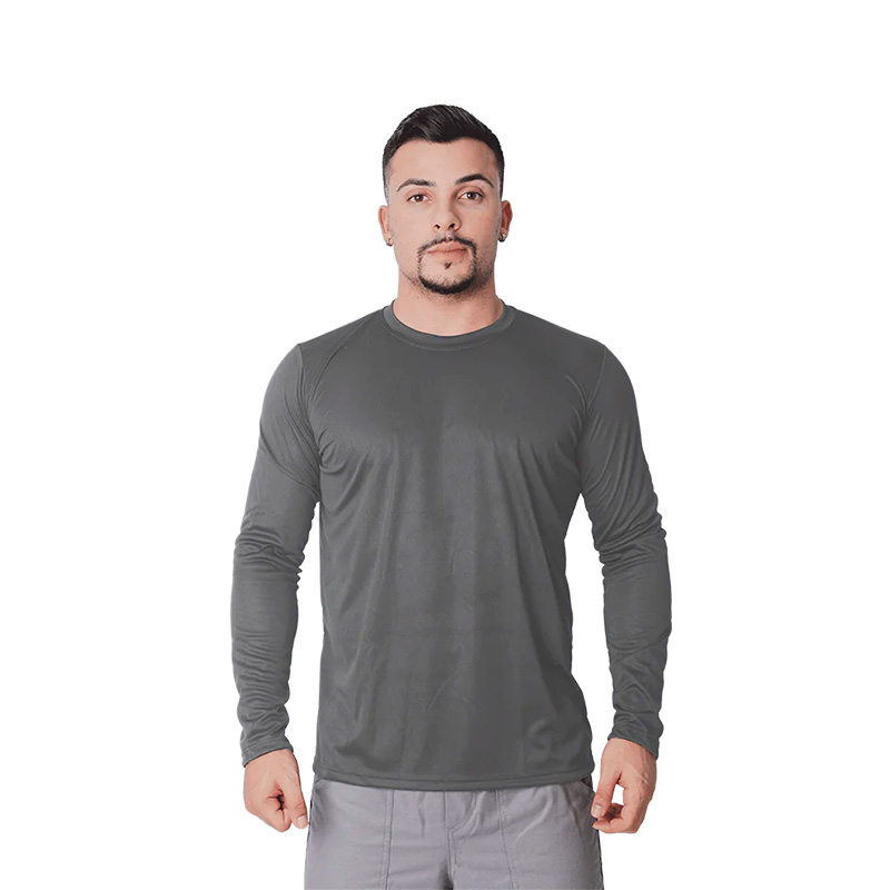 Camiseta Cinza Proteção UV Manga Longa – Maicol