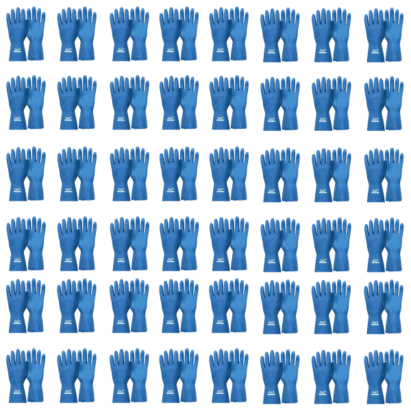 Luva Látex Verniz Silver Azul CA 16312 Kit 48  Pares - Volk