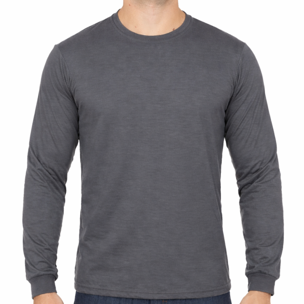 Camiseta Cinza Chumbo Manga Longa - Uniforme